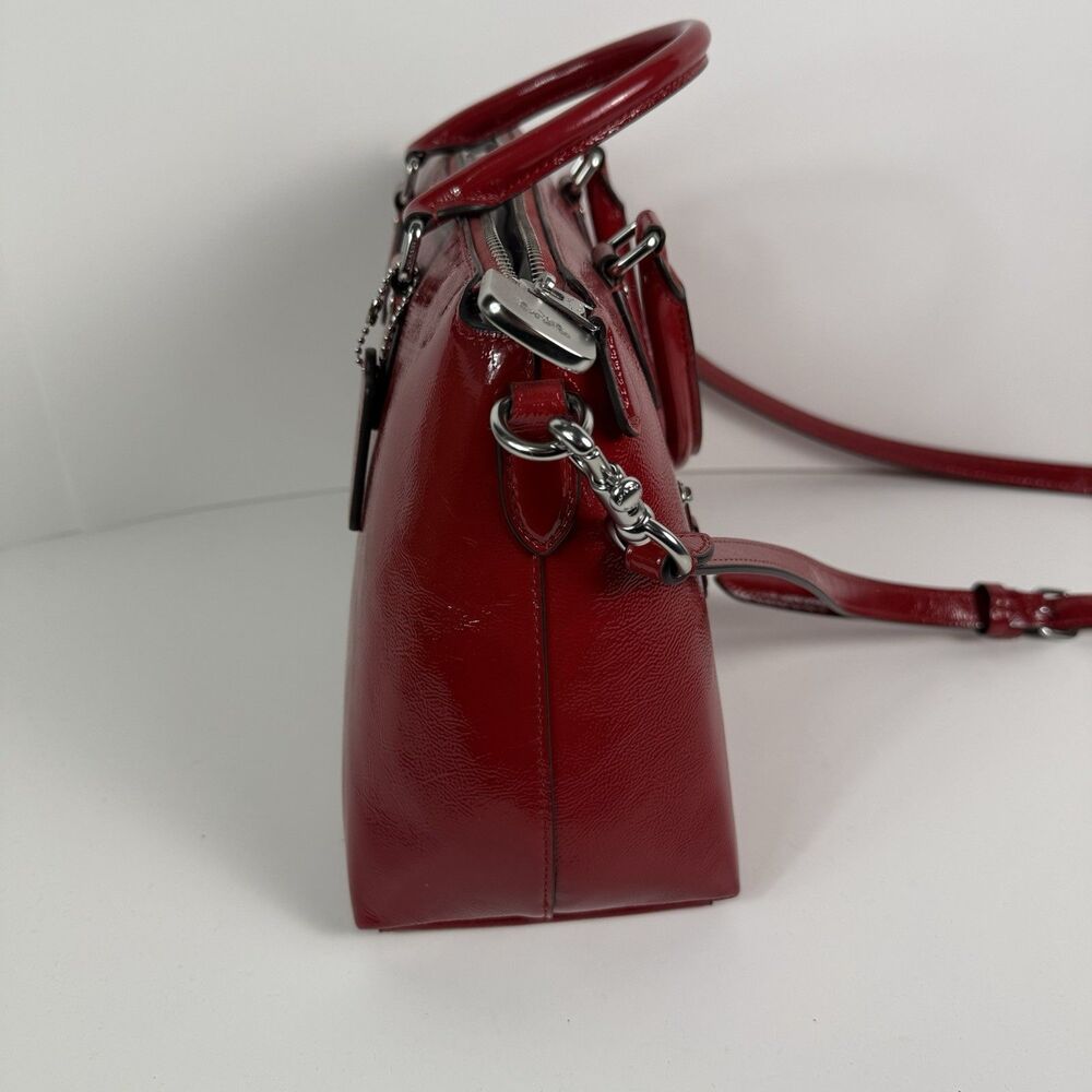 NWT Coach Georgia Satchel Bag Silver/Red CV942 NWT - Picture 4 of 16